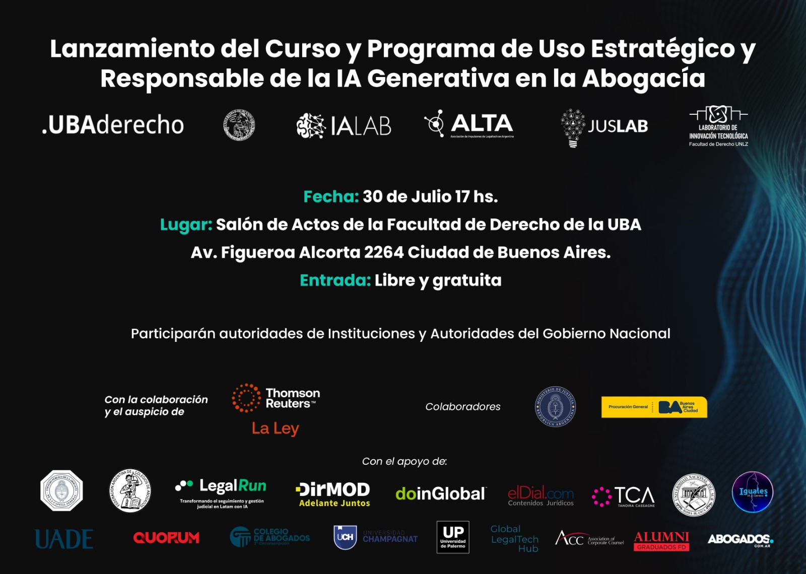 El Colegio de Abogados invita a: Lanzamiento del Curso y Programa de Inteligencia Artificial Generativa en la Abogacía